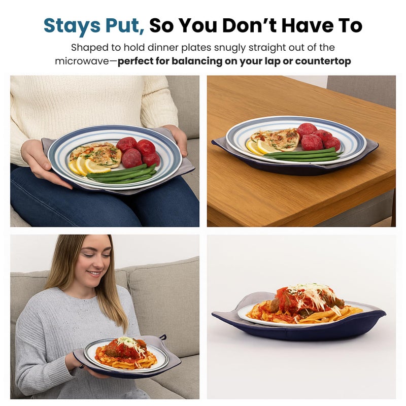 Jokari Microwave Plate Holder Cozy Heat Resistant Microwave Safe Plate Caddy Protects Hands from Hot Dishes Lap and Surface Protector for Leftovers and Reheated Meals - Image 3